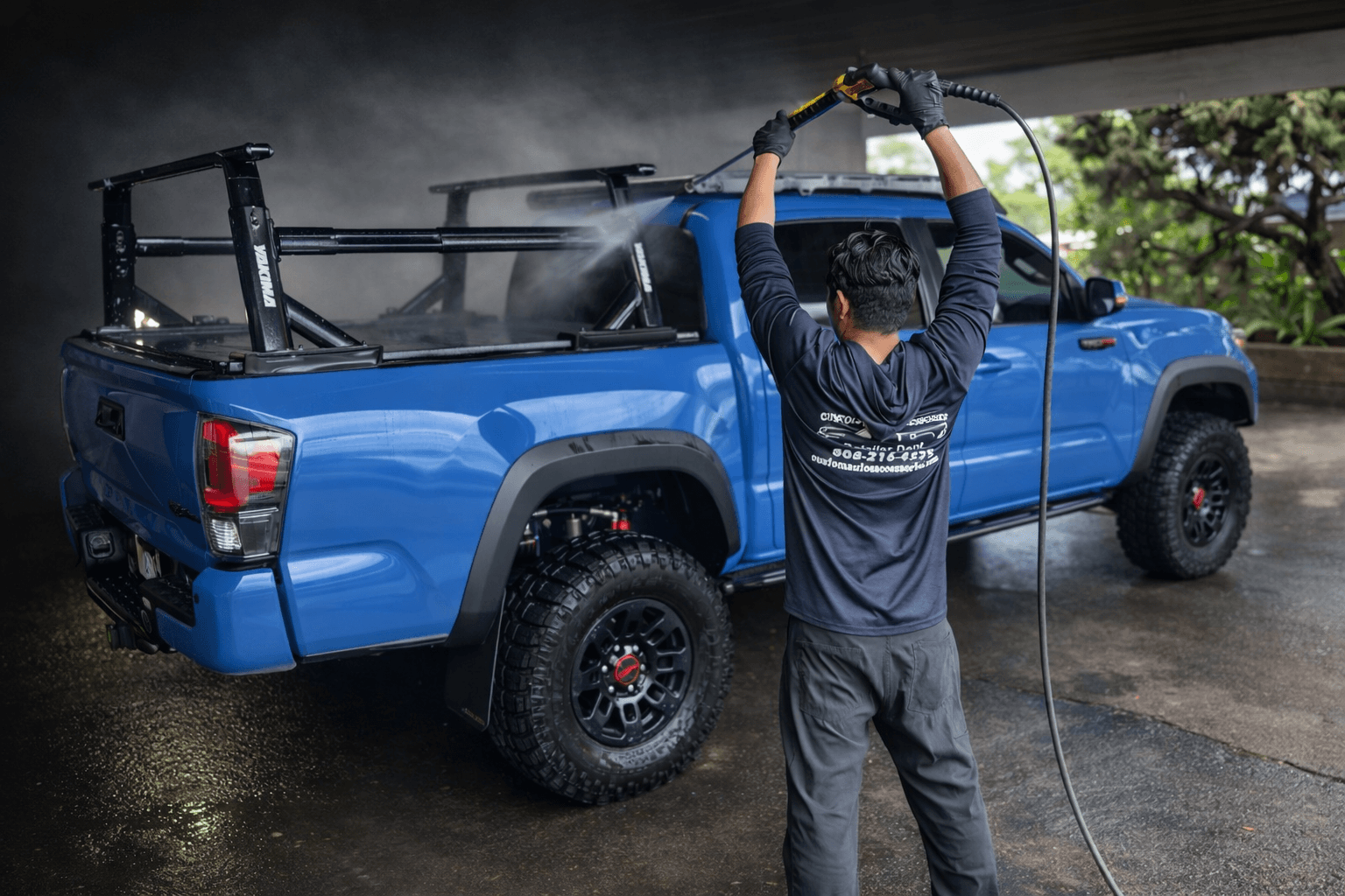 Maintenance hand wash process in progress